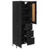 vidaXL Highboard with Drawer 2 pcs Black Oak Engineered Wood