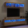 vidaXL 5 Piece TV Wall Units with LED Sonoma Oak Engineered Wood