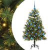 vidaXL Artificial Hinged Christmas Tree with Cones Green 150 cm