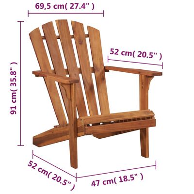 vidaXL Garden Adirondack Chair Solid Acacia Wood