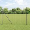 vidaXL Fence with Post Grey 1.5 x 10 m Steel