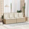 vidaXL Garden Bench with Cushion Beige Poly rattan