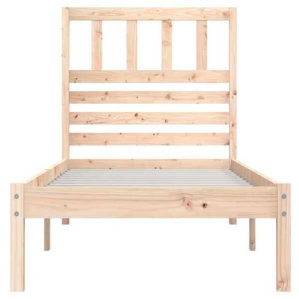vidaXL Bed Frame without Mattress 75x190 cm Small Single Small Single Solid Wood Pine