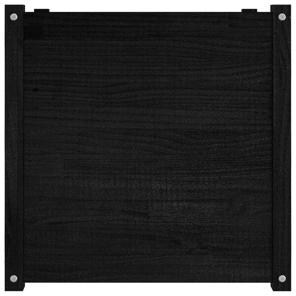 vidaXL Garden Planter Black 60x60x60 cm Solid Pinewood