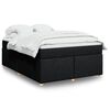 vidaXL Box Spring Bed with Mattress Black 140x200 cm Fabric