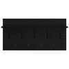 vidaXL Wall-Mounted Coat Rack with Shelf Black Oak 80 x 40 x 12 cm