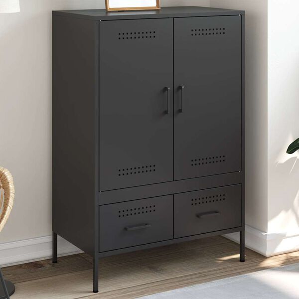 vidaXL Highboard Black 68x39x101.5 cm Steel
