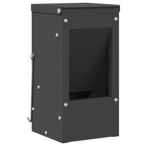 vidaXL Rabbit Feeder Black 12.5 x 12.5 x 25 cm Cold-Rolled Steel