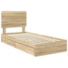 vidaXL Storage Bed with Drawer Sonoma Oak 75 x 190 cm Engineered Wood