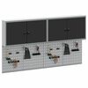 vidaXL Tool Cabinet and Pegboard Set 6 pcs Black 200 x 20 x 115 cm