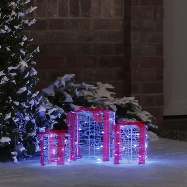 vidaXL Gift Box Decoration 3 pcs Blue 20 x 20 x 21 cm Acrylic