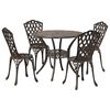 vidaXL Garden Dining Set 5 pcs Bronze 90 x 90 x 75 cm Cast Aluminium