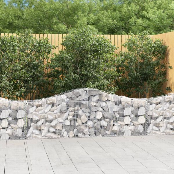 vidaXL Arched Gabion Baskets 20 pcs 200x30x60/80 cm Galvanised Iron