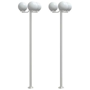vidaXL Outdoor Floor Lamps 2 pcs Silver 215 cm Stainless Steel