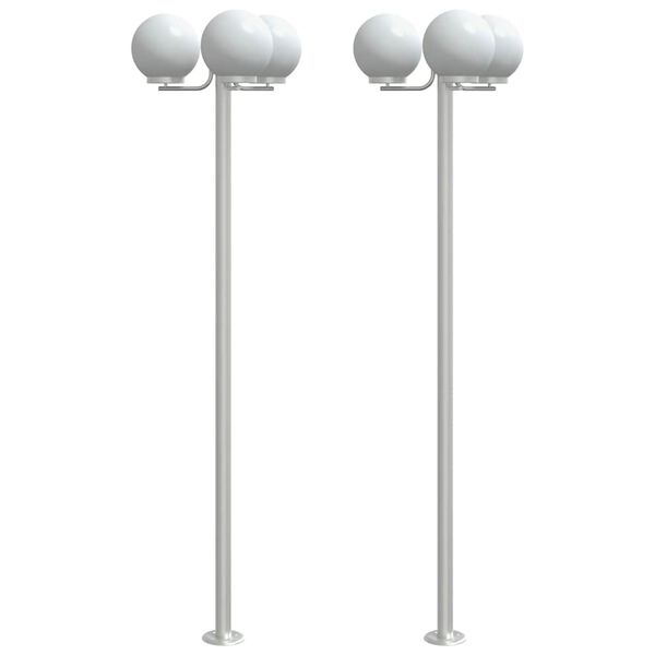 vidaXL Outdoor Floor Lamps 2 pcs Silver 215 cm Stainless Steel