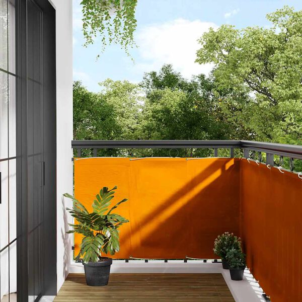 vidaXL Balcony Screen Orange 90x1000 cm 100% Polyester Oxford