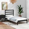 vidaXL Bed Frame without Mattress Black 75x190 cm Small Single Solid Wood