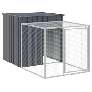 vidaXL Chicken Cage with Run Anthracite 110x201x110 cm Galvanised Steel