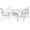 vidaXL 5 Piece Garden Dining Set White Cast Aluminium