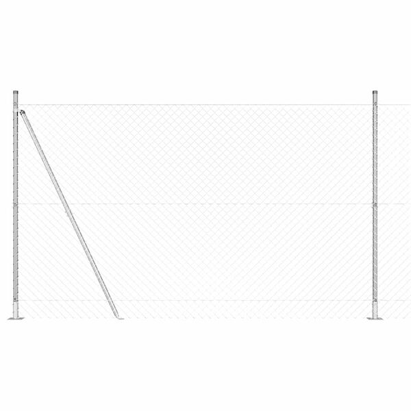 vidaXL Fence Post Silver 10 x 1.4 m (40 x 40 mm mesh) Steel