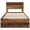 vidaXL Bed Frame with Headboard Old Wood 100 x 200 cm Engineered Wood