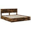 vidaXL Storage Bed with Drawer Smoked Oak 180 x 200 cm Engineered Wood