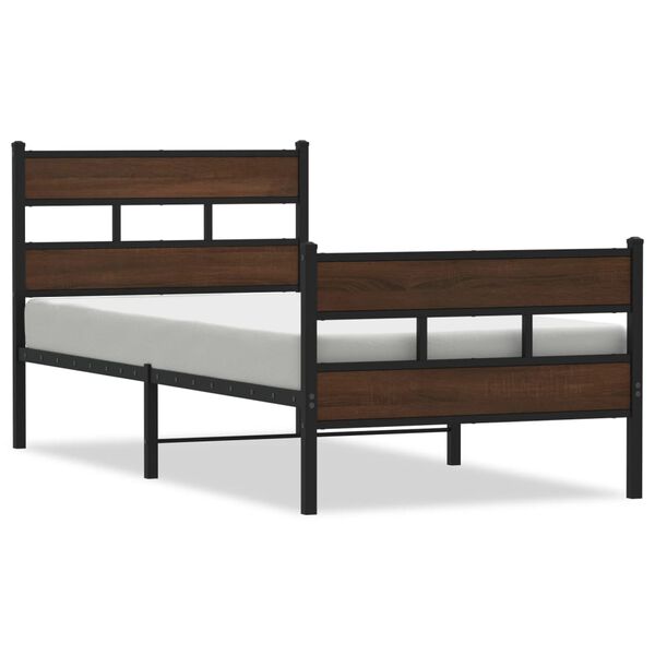 vidaXL Bed Frame without Mattress with Headboard and Footboard 80x200 cm