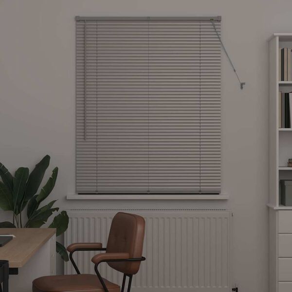 vidaXL Venetian Blinds Height Adjustable Silver 175 x 105 cm Aluminium