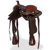vidaXL Western Saddle. Headstall&Breast Collar Real Leather 13" Brown