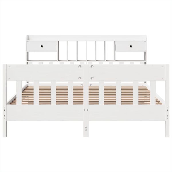 vidaXL Bed Frame without Mattress White 180x200 cm Super King Solid Wood Pine