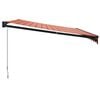 vidaXL Retractable Awning Orange and Brown 4x3 m Fabric and Aluminium
