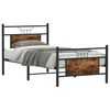 vidaXL Bed Frame without Mattress Smoked Oak 75x190 cm Small Single Engineered Wood