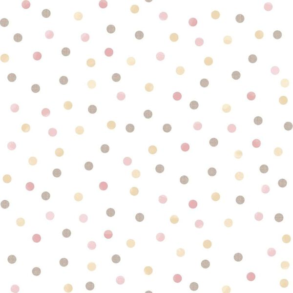 Noordwand Wallpaper Mondo baby Confetti Dots Pink, White and Brown