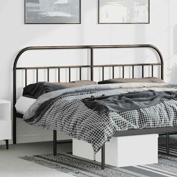 vidaXL Metal Replace Headboard Black 193 cm