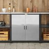 vidaXL Kitchen Storage with Shelf Silver 90 x 50 x 92 cm Steel