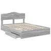 vidaXL Storage Bed Grey Sonoma 160 x 200 cm Engineered Wood