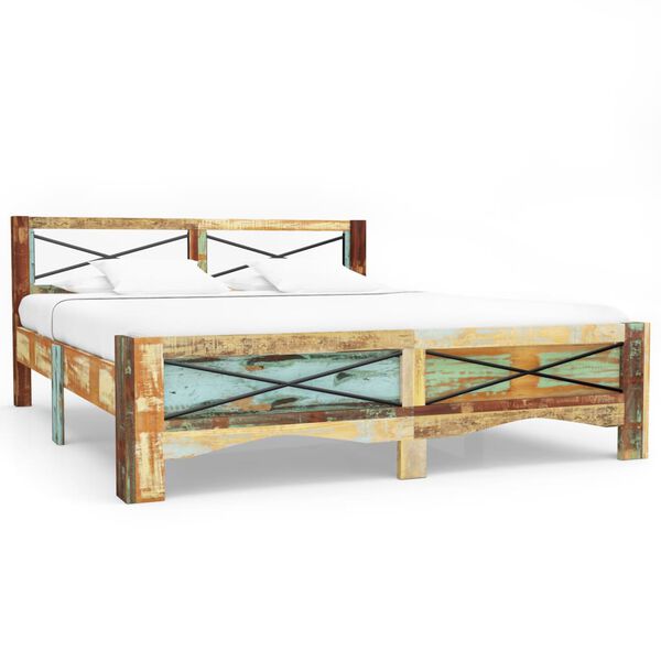 vidaXL Bed Frame without Mattress Solid Reclaimed Wood 180x200 cm Super King