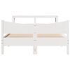 vidaXL Bed Frame with Headboard White 150x200 cm King Size Solid Wood Pine