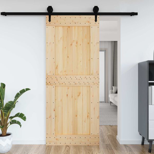 vidaXL Door NARVIK Natural 95 x 210 cm Solid Pine Wood