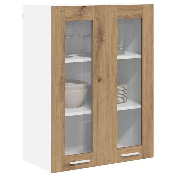 vidaXL Hanging Cabinet with Storage Riga Artisan Oak 60 x 31 x 80 cm