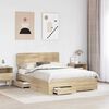 vidaXL Bed Frame with Drawer Sonoma Oak 150 x 200 cm Engineered Wood