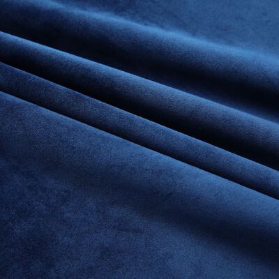 vidaXL Blackout Curtains 2 pcs with Hooks Velvet Dark Blue 140x225 cm