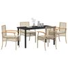 vidaXL Garden Dining Set 5 pcs Beige Poly Rattan