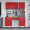vidaXL Work Cabinet with Drawer 8 pcs Red Engineered Wood and Steel