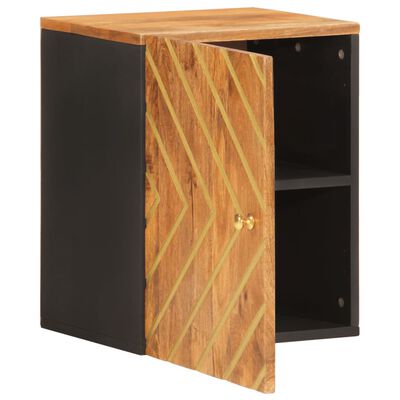 vidaXL Bathroom Wall Cabinet Brown and Black Solid Wood Mango