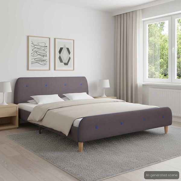 vidaXL Bed Frame without Mattress Taupe Fabric 150x200 cm King Size