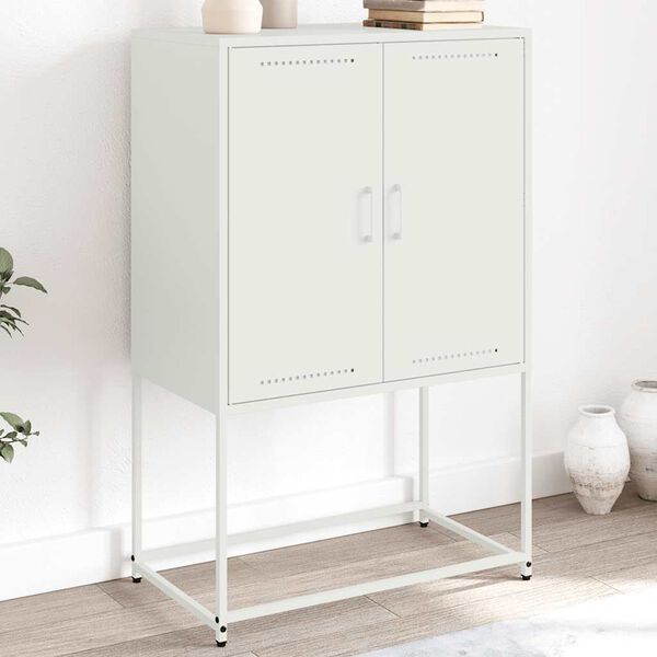 vidaXL Highboard White 68.5x38.5x107 cm Steel