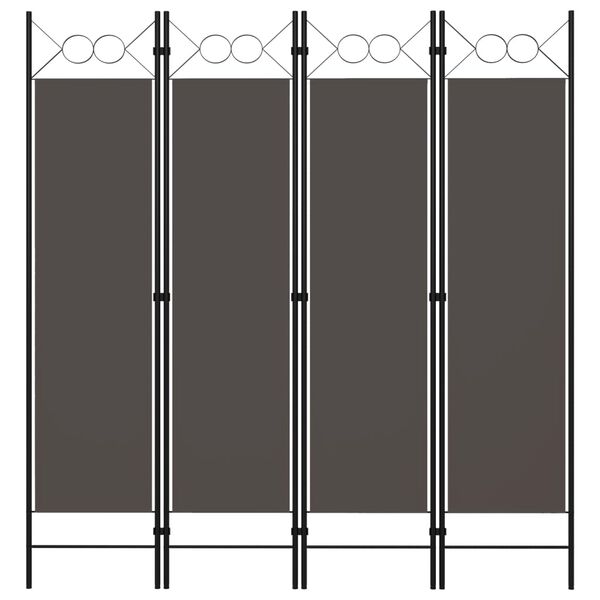 vidaXL 4-Panel Room Divider Anthracite 160x180 cm