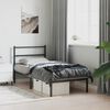 vidaXL Metal Bed Frame without Mattress with Headboard Black 90x190cm