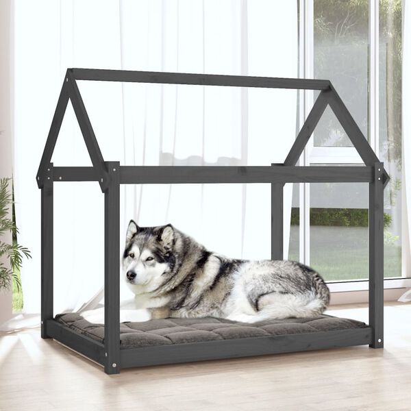 vidaXL Dog Bed Grey 111x80x100 cm Solid Wood Pine